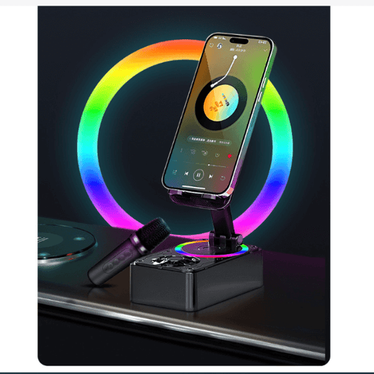 2 in 1 Mobile Phone Rotating Bracket and Bluetooth Speaker with 2 Microphones - shopsa online