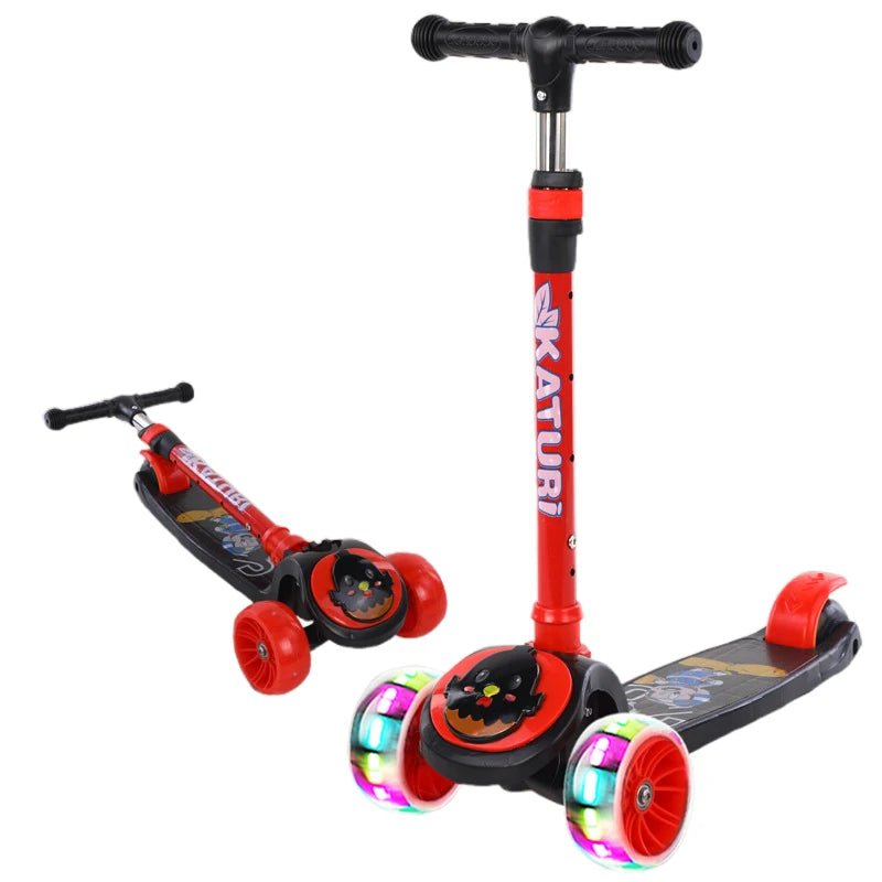 3 - Wheel Foldable Kids Scooter with Light - Up Wheels and Music - shopsa online