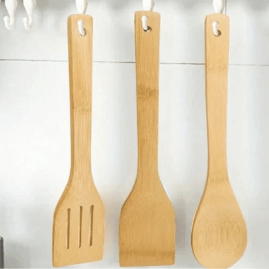 5 Piece Bamboo Kitchen Cooking Tools Utensils Set - shopsa online