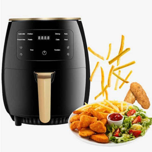 7 in 1 Air Fryer 6L with LED display showcasing sleek design and control panel features.