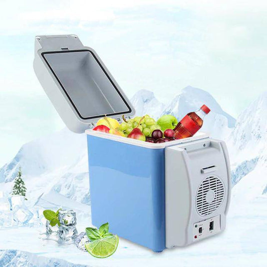 7.5L car refrigerator cooler and warmer with a sleek design, ideal for travel and outdoor adventures.