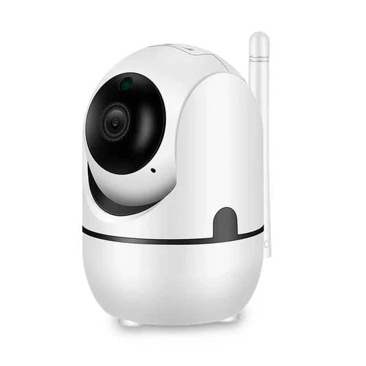 Intelligent nanny camera with sleek design, featuring a lens for monitoring and a compact form ideal for home security.