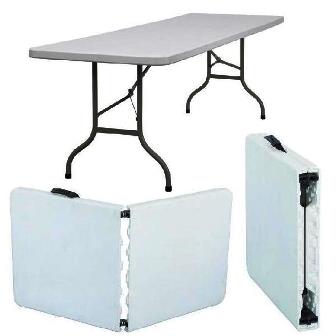 UniQue Foldable Rectangle 1.8 Metre White Table - shopsa online