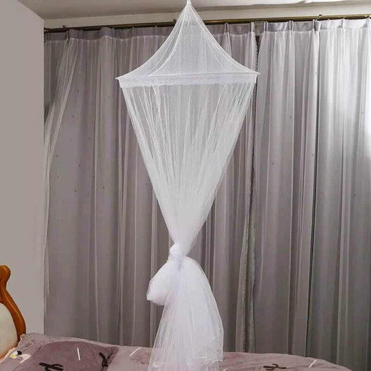 Universal bed mosquito net by shopsa online draped over a bed, providing protection from insects and ensuring a restful sleep.
