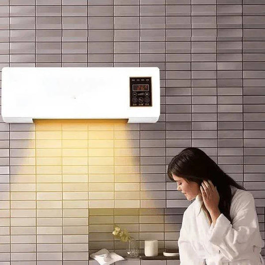 Wall mounted mobile air conditioner with LED display, showcasing sleek design and ventilation features.